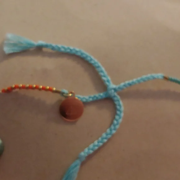 Tribe Alive Bracelet multicolored blue gold orange pink yellow beads adjustable - Picture 2 of 2